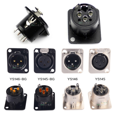 3 Pole XLR Cable Mount Connector Panel Male Female Speakon Audio Socket Plug Lot