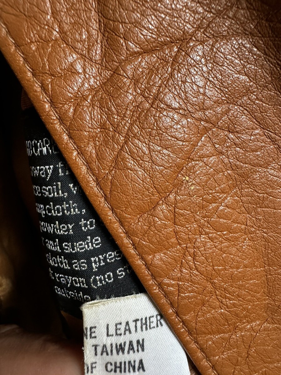 Vtg Montgomery Ward The Tannery Leather Jacket Womens M Mens 16
