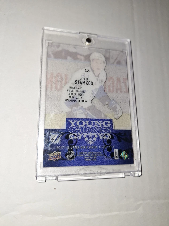 2017-18 cubierta superior retro Young Guns acetato Steven Stamkos corte transparente - ¡muy raro!! Foto 4 de 4