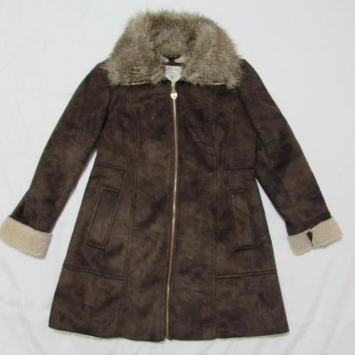 guess faux shearling overcoat
