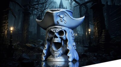 Alter Piratenschädel - Würfelturm, D&D, Wargaming