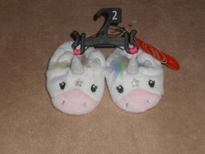 NEW, BABY TODDLER GIRLS UNICORN SLIPPERS, SIZE 2