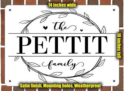 Pettit Family Decorative Metal Door or Wall Plaque (Style 1)