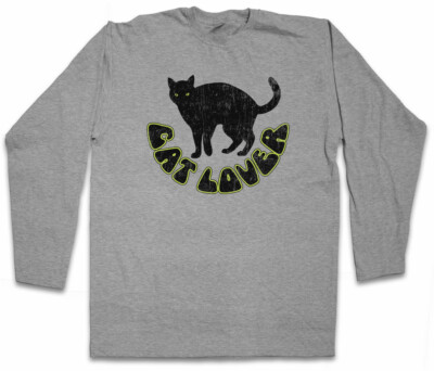 CAT LOVER LANGARM T-SHIRT Kitty Kitten Rockabella Love Pet Tattoo Paw