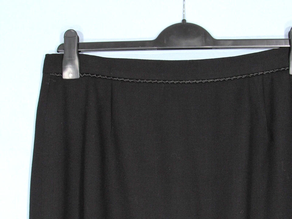 FALDA MIDI RECTA/LÁPIZ JAEGER Negra Sólida PURA LANA NUEVA Carrera Talla 14 De Colección Foto 2 de 4