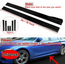 78.7'' Universal Car Side Skirt Extension Rocker Panel Splitter Lip Glossy Black