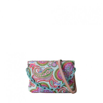 Oilily Summer Paisley M Flat Shoulder Bag Aqua