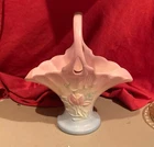 Vintage HULL Art Pottery MAGNOLIA Matte Pink To Blue Basket #10-10 1/2" Nice