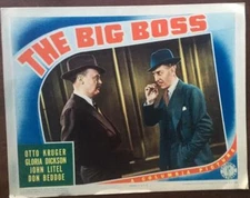 Otto Kruger with cigar Don Beddoe The Big Boss 1941 lobby card 3439