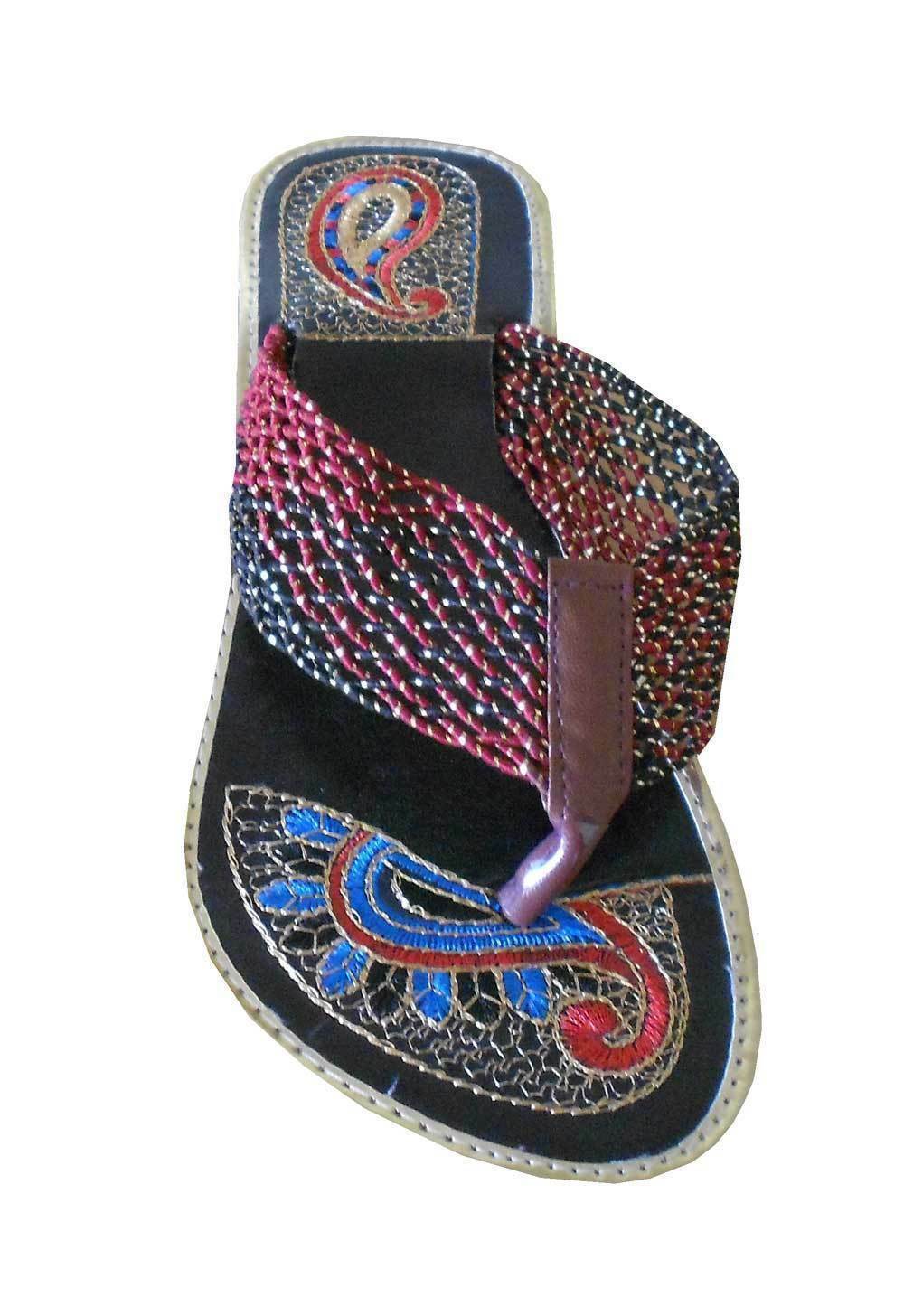 SAOLA Pantofole da donna fatte a mano suola in pelle infradito casual slip on piatte US 9