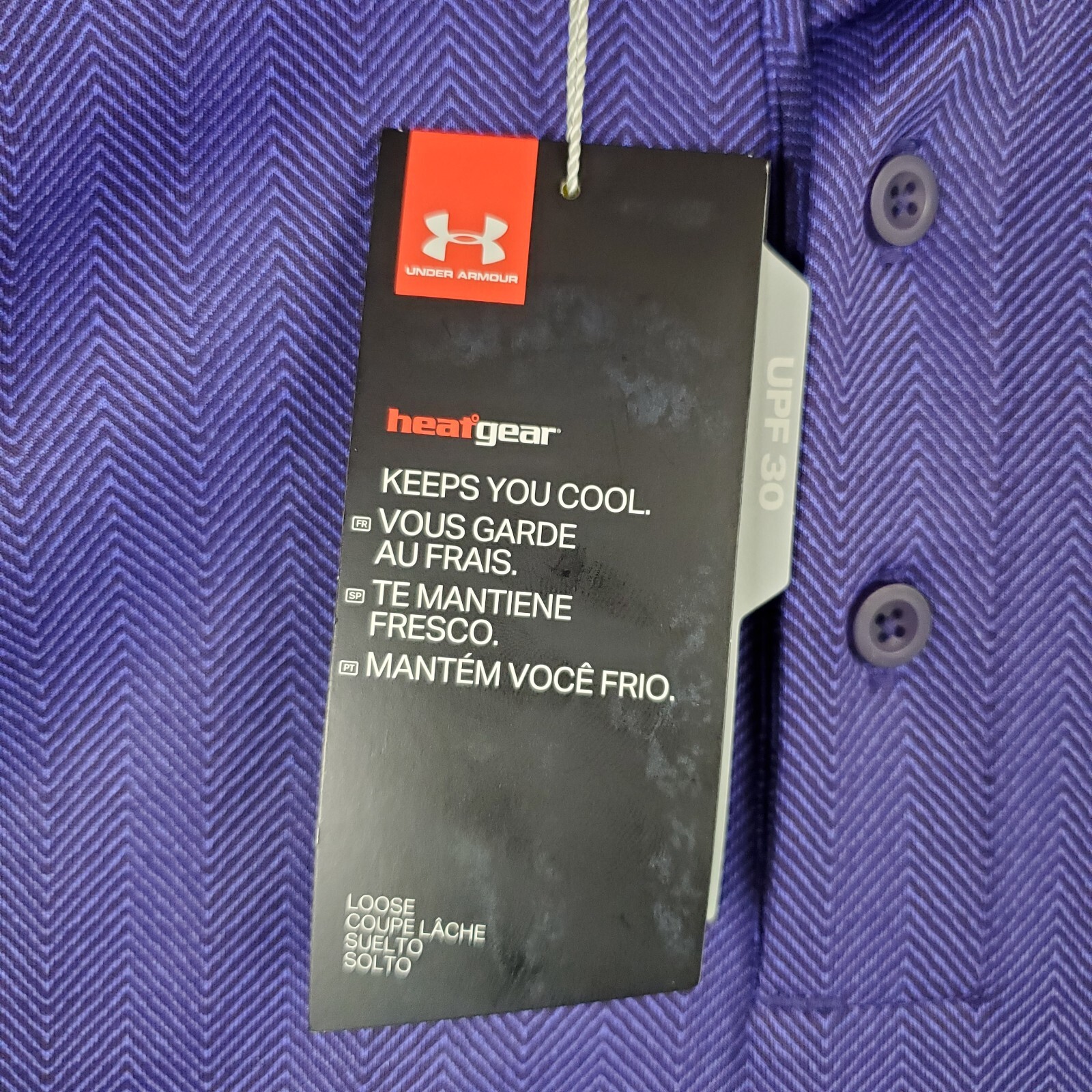 UNDER ARMOUR x PALM VALLEY CALI Size 2XL NEW Polo Shirt Herringbone Mens Golf image 5