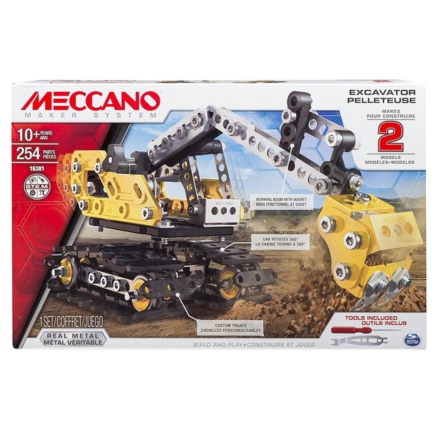Meccano in Excavator and Bulldozer Toy Model Set 6027036 for