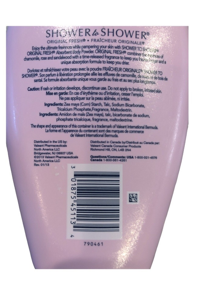 Shower To Shower Original Fresh With Chamomile Absorbent Body Powder 13 ...