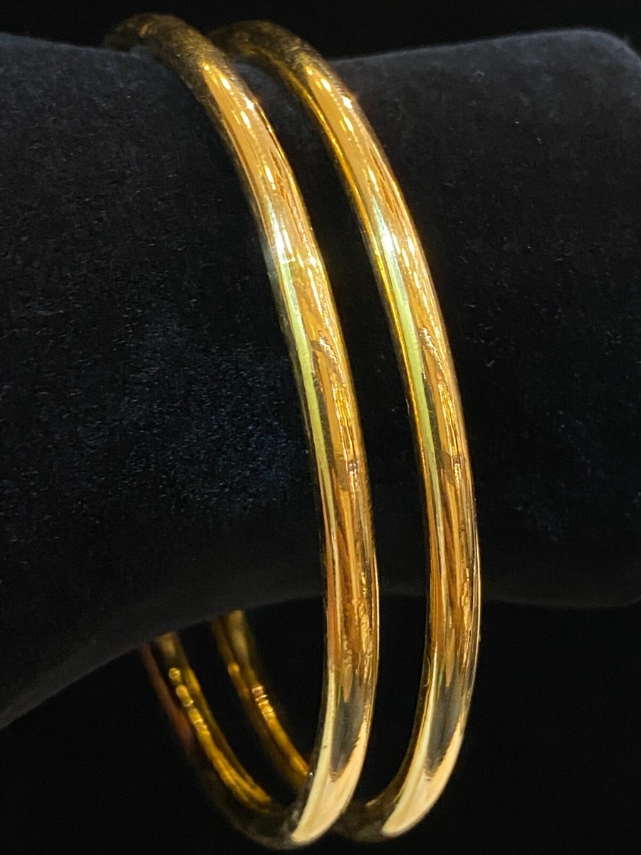Gorgeous Dubai Handmade MM Pipe Bangles Bracelets In 916 Solid