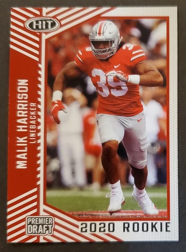 2020 Sage Premier DRAFT #33 Malik Harrison RC Ohio/ RAVENS Red Parallel NM/MT