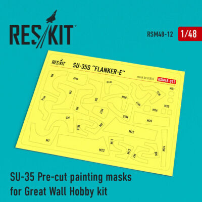 1/48 ResKit RSM48-0012 Su-35 Pre-cut painting masks for Great Wall Hobby kit