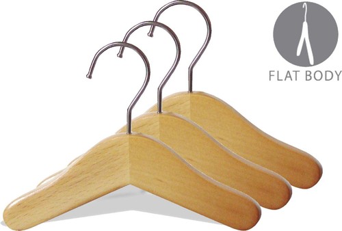 6 inch Natural Wood Hanger for Doll, Pet, or Infants, 6 Pack - Picture 2 of 3