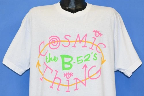 80s B-52S COSMIC THING TOUR NEW WAVE ALBUM DOUB 1980s vintage concert t-shirt, vintage, size XL, single stitch, B+ condition
