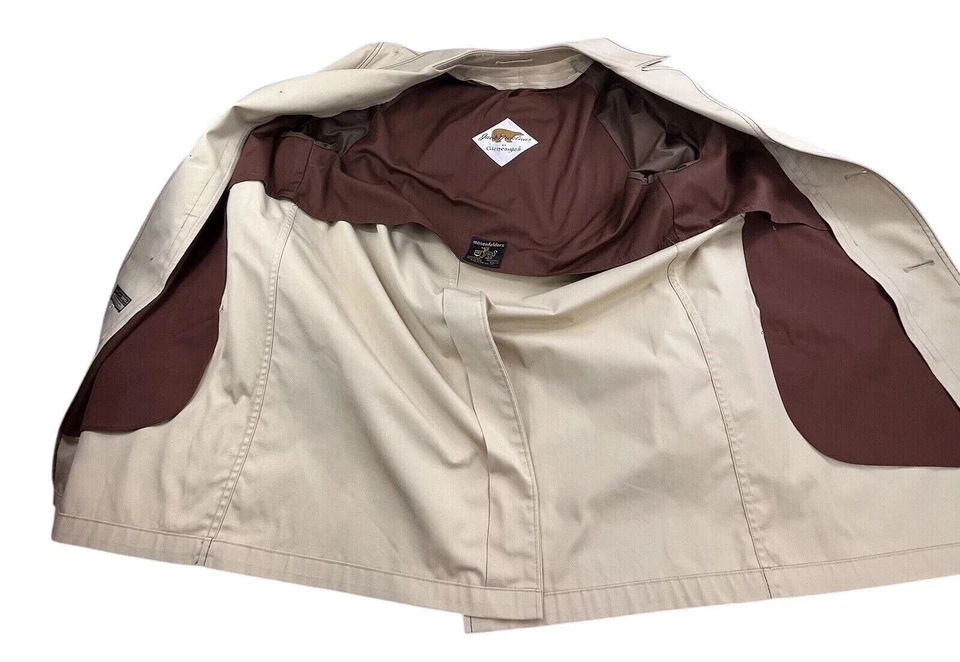 Abrigo de lluvia vintage Jack Nicklaus para hombre 42R tostado repelente de zepel de golf chaqueta de trinchera Foto 3 de 4