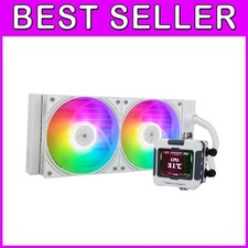 Advanced 240mm RGB Liquid CPU Cooler with Dual Fans  LCD Display - Low Noise