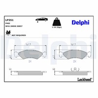 Bremsbelagsatz Scheibenbremse Delphi LP351 FüR Fbd Ford Wfvt Fiesta 2 Fvd