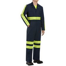 Red Kap Men's Enhanced Visibility Twill Action Back Coverall with Chest Pocke...