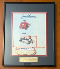 JEAN BELIVEAU JOHNNY BOWER AUTOGRAPHED 8x10  SIGNED Forever Rivals Framed COA