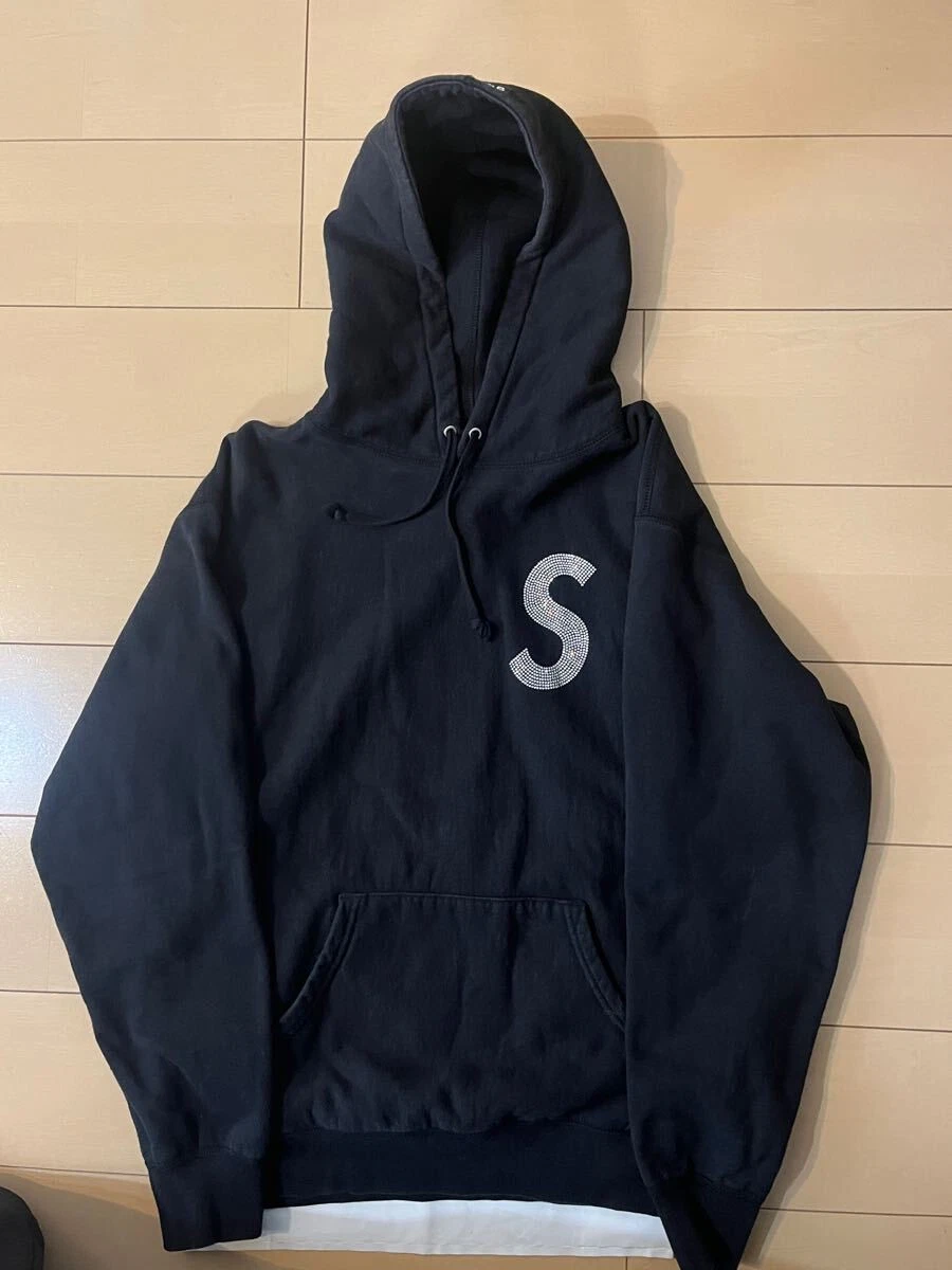 Sweat à capuche Supreme S logo noir noir logo S sweat à capuche Swarovsk