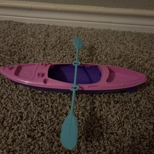 Barbie Family Canoe Camping Kayak Playset Toy, Missing Lifejacket, Excellent