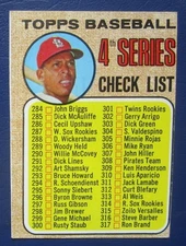 1968 Topps Checklist 4th Series #278 Unmarked EX/NRMT