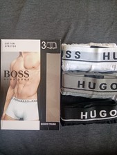 Hugo Boss Men's Boxer Shorts Underwear 3-Pack White/Black/Grey,Size L