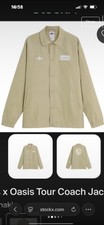 adidas Men’s Beige Coach Jacket M Regular Polyester Button Logo Short