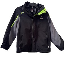 Gerry Youth Insulated Winter Jacket 10/12 Waterproof Blk Gray Neon Accents Sz M