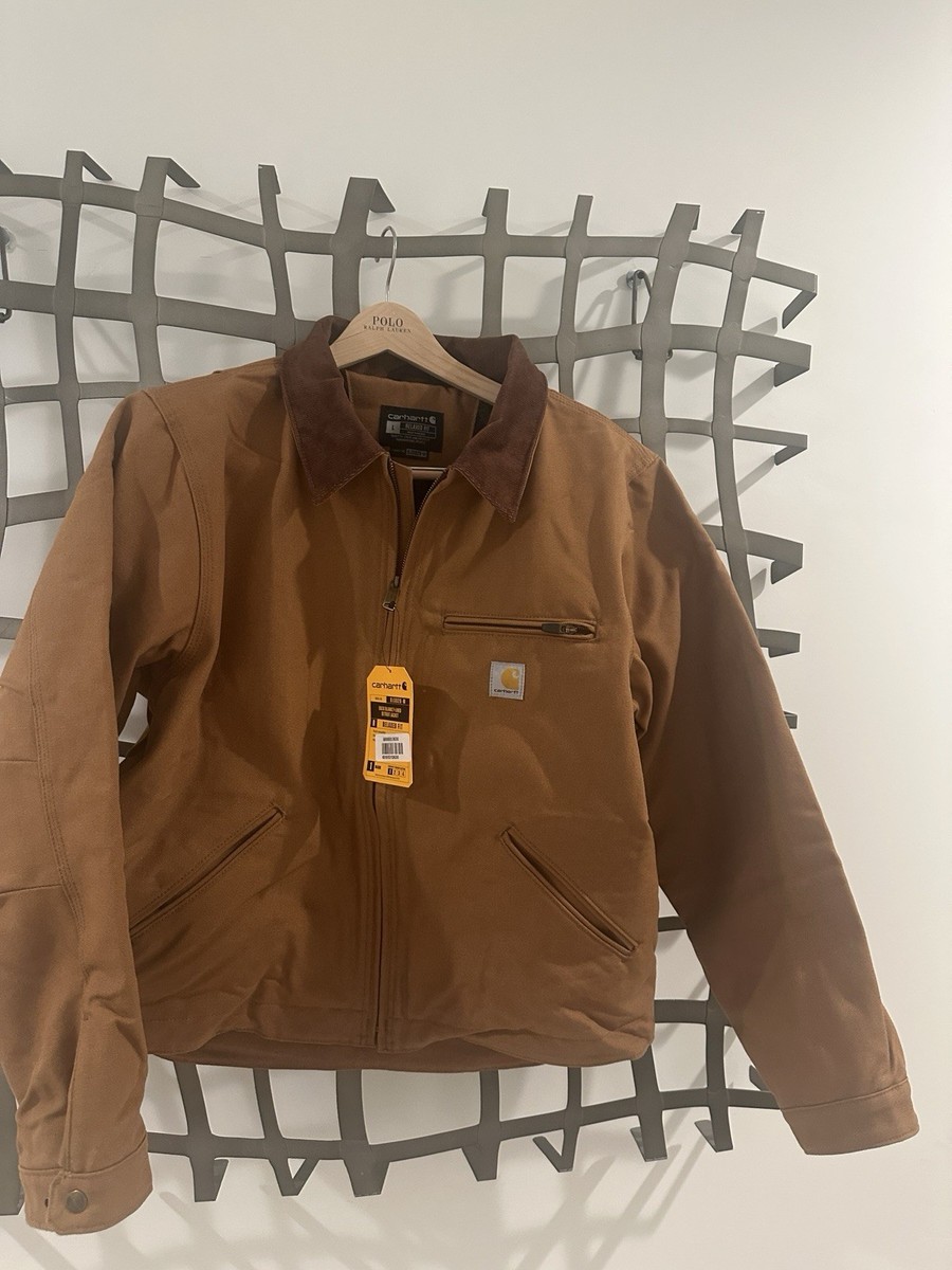 【未使用】 Carhartt Duck Detroit Jacket ブラウン New Carhartt Detroit Jacket Duck Blanket Lined Brown Canvas