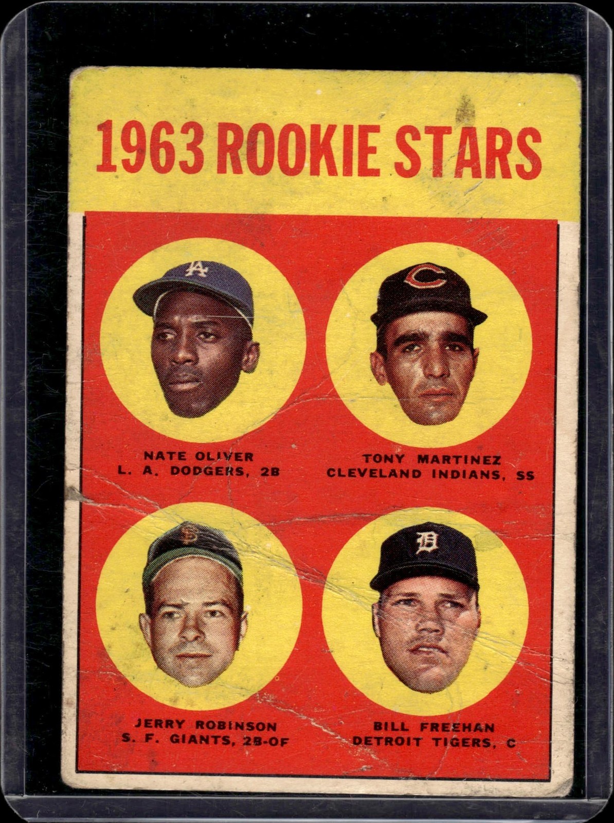 1963 Topps Nate Oliver / Tony Martinez / Jerry Robinson / Bill Freehan Rookie
