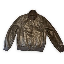 Sean John Faux Shearling Bomber Jacket 2XL Gray