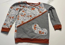 Grau/bunter Füchse pullover - Größe: 98/10...