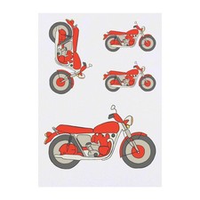 4 x 'Red Motorbike' Temporary Tattoos / Transfers TO00033883 
