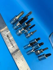 Snap-On Tools Phillips Flathead Hex Bit Socket Set 1/4” 3/8” Dr 13 Pcs S-10-14