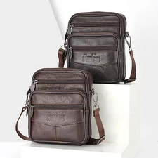 Men's Shoulder Bag Genuine Leather Crossbody Bag Messenger Small Satchel Handbag