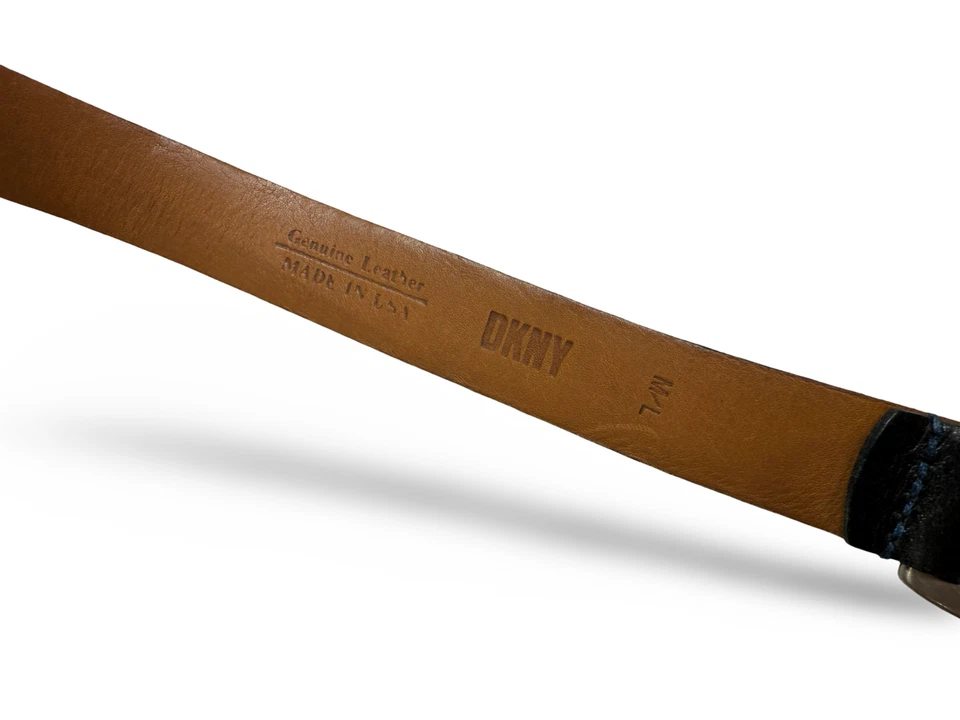 Donna Karan DKNY Vintage Y2K Skinny Waist Belt Carabiner Leather Adjustable - Image 4 of 4