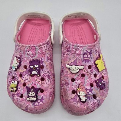 Crocs Hello Kitty & Friends Pink Charm Shoes Junior Kids Size 3 Girls 