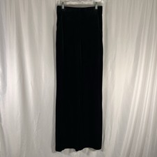 Eliza J Plush Velvet Dress Pants Women's 6 Black Wide Leg Pockets Zip