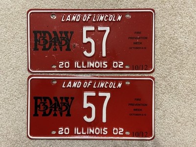 2002 Illinois Special Event License Plates Fire Prevention Week