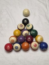 Vintage Aramith Belgian Billards Pool Ball Set 16 ct 2 1/4" Speckled Marbled