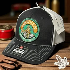 Retro Hawken Smokeless Tobacco Patch Richardson 112 Trucker Hat – Black & White