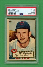1952 Topps #137 Roy McMillan *** GRAY BACK ** PSA VG 3(MC)* Cincinnati Reds card
