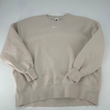 Nike Crewneck Sweatshirt Beige Logo Men's Size M Casual Comfort Essential