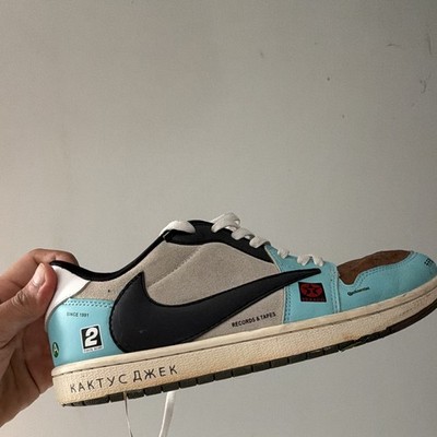 Nike Dunk SB Travis Scott Low Top Lace-Up Leather Sneakers Brown/BlueMen 11