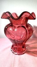 Fenton Art Glass Country Cranberry Melon Vase 2004